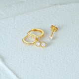 925 Silver Zircon Earrings Set - Minimalism Ins Style Jewelry