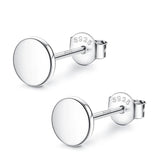925 Sterling Silver Flat Round Stud Earrings 18K Plated Disc Dot Ear Rings