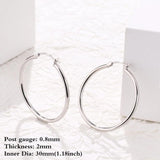 Thin Silver Hoop Earrings 18K Plated Small Medium Large Huggie Hoops for Wom