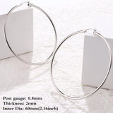 Thin Silver Hoop Earrings 18K Plated Small Medium Large Huggie Hoops for Wom