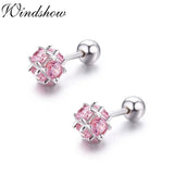 CZ Square Ball 925 Sterling Silver Stud Earrings