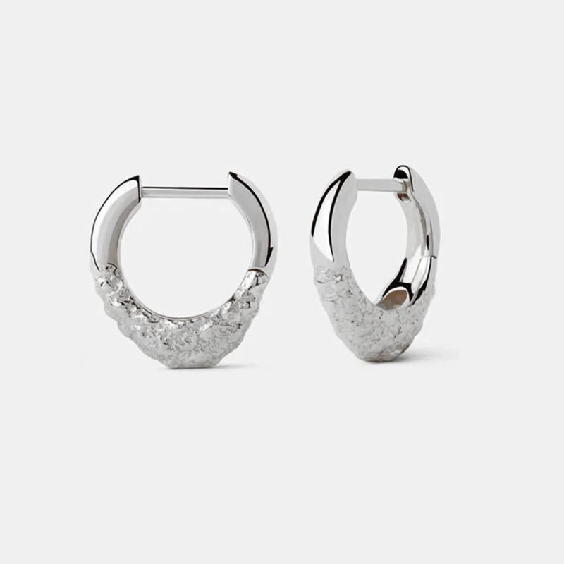 925 Sterling Silver Regular Hoops Piercing Pendiente Clips