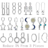 925 Silver CZ Brilliant Starlight Hoop Earrings