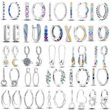 925 Silver CZ Brilliant Starlight Hoop Earrings