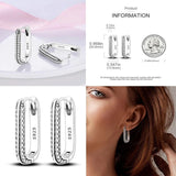 925 Silver CZ Brilliant Starlight Hoop Earrings