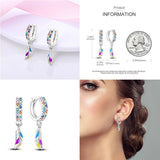 925 Silver CZ Brilliant Starlight Hoop Earrings
