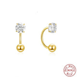 925 Sterling Silver U-Shape Ball Stud Earring