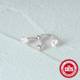 925 Sterling Silver U-Shape Ball Stud Earring