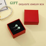 Natural Jadeite Round Bead Earring S925 Silver Women Fine Jewelry