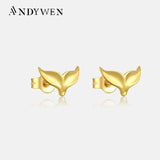 925 Silver Fish Tail Stud Earring Clips Piercing Pendiente