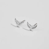 925 Silver Fish Tail Stud Earring Clips Piercing Pendiente