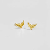 925 Silver Fish Tail Stud Earring Clips Piercing Pendiente