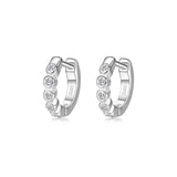 925 Sterling Silver CZ Small Hoop Earrings for Women Turquoise Tiny Jewelry