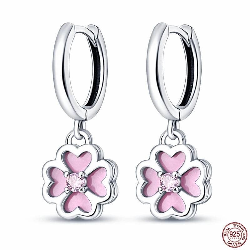 925 Silver Moon Star Pave Earrings Wedding Party Jewelry