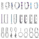 925 Silver Moon Star Pave Earrings Wedding Party Jewelry