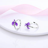 925 Silver Moon Star Pave Earrings Wedding Party Jewelry