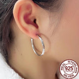 CWWZircons Sterling Silver Big Circle Hoop Earring SE062