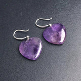 Amethyst Earrings Sterling Silver Heart 15mm for Women Gift