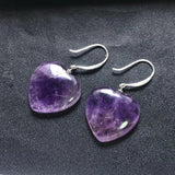 Amethyst Earrings Sterling Silver Heart 15mm for Women Gift