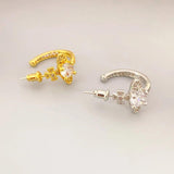 925 Silver Needle Diamond Set Earrings for Women
