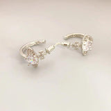 925 Silver Needle Diamond Set Earrings for Women