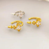 925 Silver Needle Diamond Set Earrings for Women