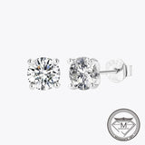 Moissanite Diamond Stud Earrings 925 Sterling Silver Wedding Jewelry