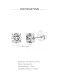 Moissanite Diamond Stud Earrings 925 Sterling Silver Wedding Jewelry