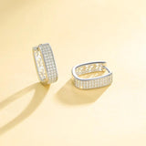 925 Silver Zircon Huggie Earrings for Women