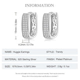 925 Silver Zircon Huggie Earrings for Women