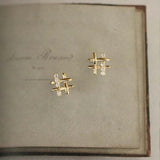 Genuine 925 Silver 14K Zircon Stud Earrings For Women