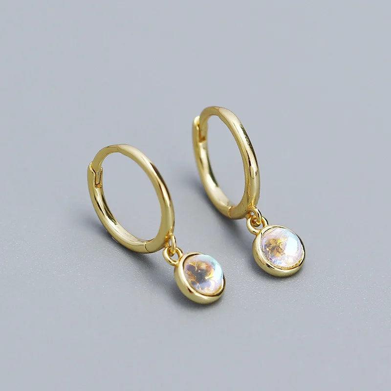 925 Silver Moonstone/Agate/Turquoise Drop Earrings for Women