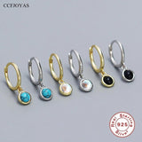 925 Silver Moonstone/Agate/Turquoise Drop Earrings for Women