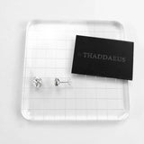 925 Silver Round Light Studs Earrings Europe Style Crystal Gift