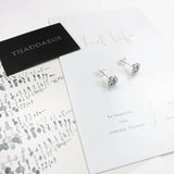 925 Silver Round Light Studs Earrings Europe Style Crystal Gift