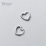 Heart Charm Hoop Earrings 925 Sterling Silver Female Jewelry