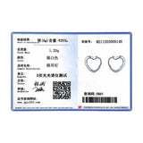 Heart Charm Hoop Earrings 925 Sterling Silver Female Jewelry
