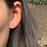 HEYYA STONE Moonstone Stud Earrings 925 Silver Jewelry Classic Style