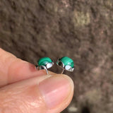 HEYYA STONE Malachite Stud Earrings 925 Silver Fine Jewelry Classic Style