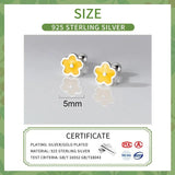 925 Silver Flower Piercing Stud Earrings for Women