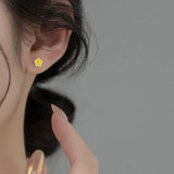925 Silver Flower Piercing Stud Earrings for Women