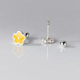 925 Silver Flower Piercing Stud Earrings for Women