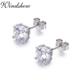 925 Silver 4mm-6mm CZ Stud Earrings for Men Women Kids