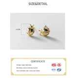 925 Silver CZ Ladybug Stud Earrings for Women
