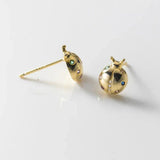 925 Silver CZ Ladybug Stud Earrings for Women