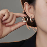 925 Sterling Silver Vintage U Shape Hoop Earrings for Women Wedding Party