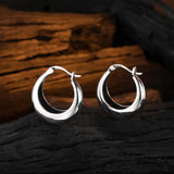 925 Sterling Silver Vintage U Shape Hoop Earrings for Women Wedding Party
