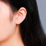 925 Silver Spike CZ Triangle Stud Earrings Women Girls Kids Jewellery