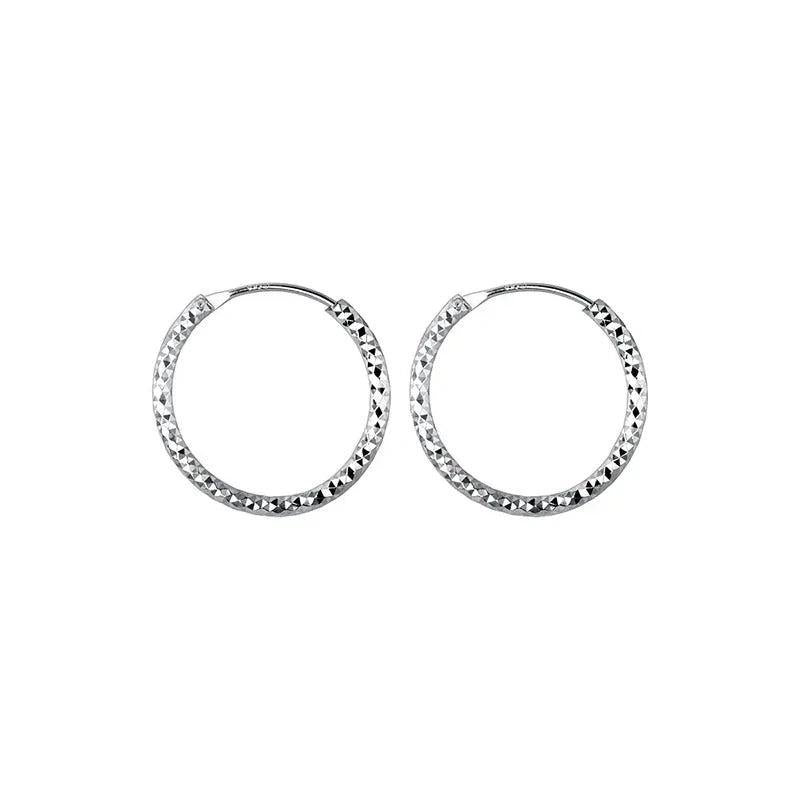 925 Sterling Silver Sparkling Circle Hoop Earrings for Women