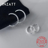925 Sterling Silver Sparkling Circle Hoop Earrings for Women